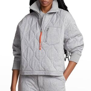 Ralph Lauren RLX Oversize Quilted Half-Zip Pullover Andover Heather Small S Acti